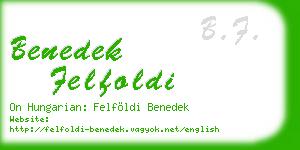 benedek felfoldi business card